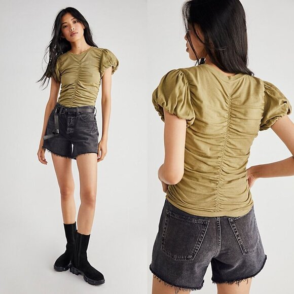 Free People Better Days Tee in Army Size XS NWT $68 - Picture 9 of 9